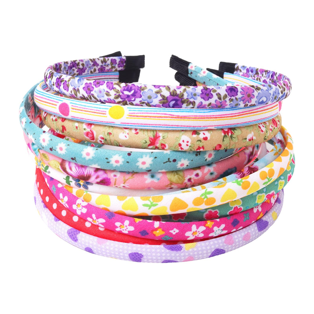Fishdown headbands 12pc floral patterns pack for colorful daily outfits.