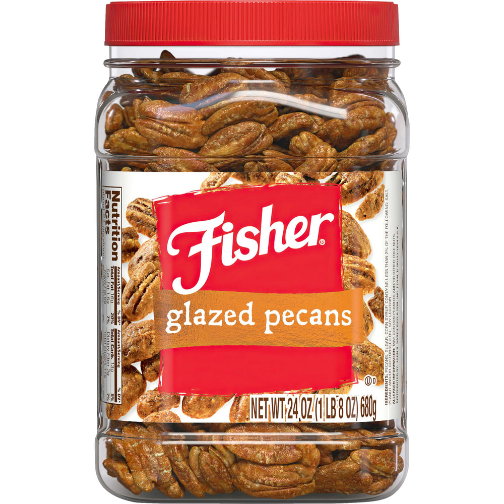 Fisher Snack Candied Pecans glazed bites showcase buttery crunch and sweetness.