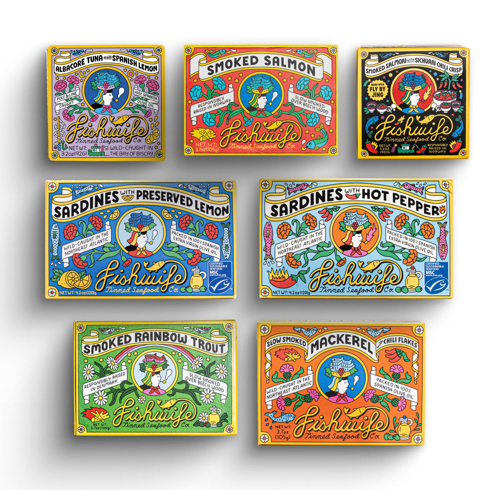Fishwife Smoked Rainbow Trout tin ideal for quick, elegant lunches.