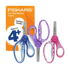 Fiskars SoftGrip blunt-tip kids scissors blue design offers comfortable classroom crafting