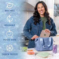 Fit and Fresh slim ice packs quickly freeze and stay cold longer.