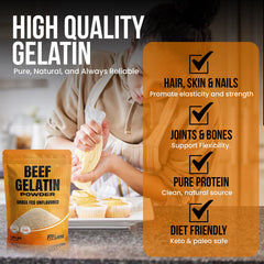 Fit Lane Beef Gelatin Powder dissolves in hot liquids for smooth, clear gels.