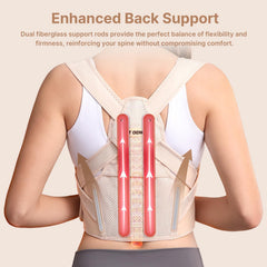 Upper back support from Fit Geno helps align shoulders and spine.