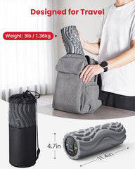 FITINDEX vibrating foam roller shows three density patterns for targeted relief