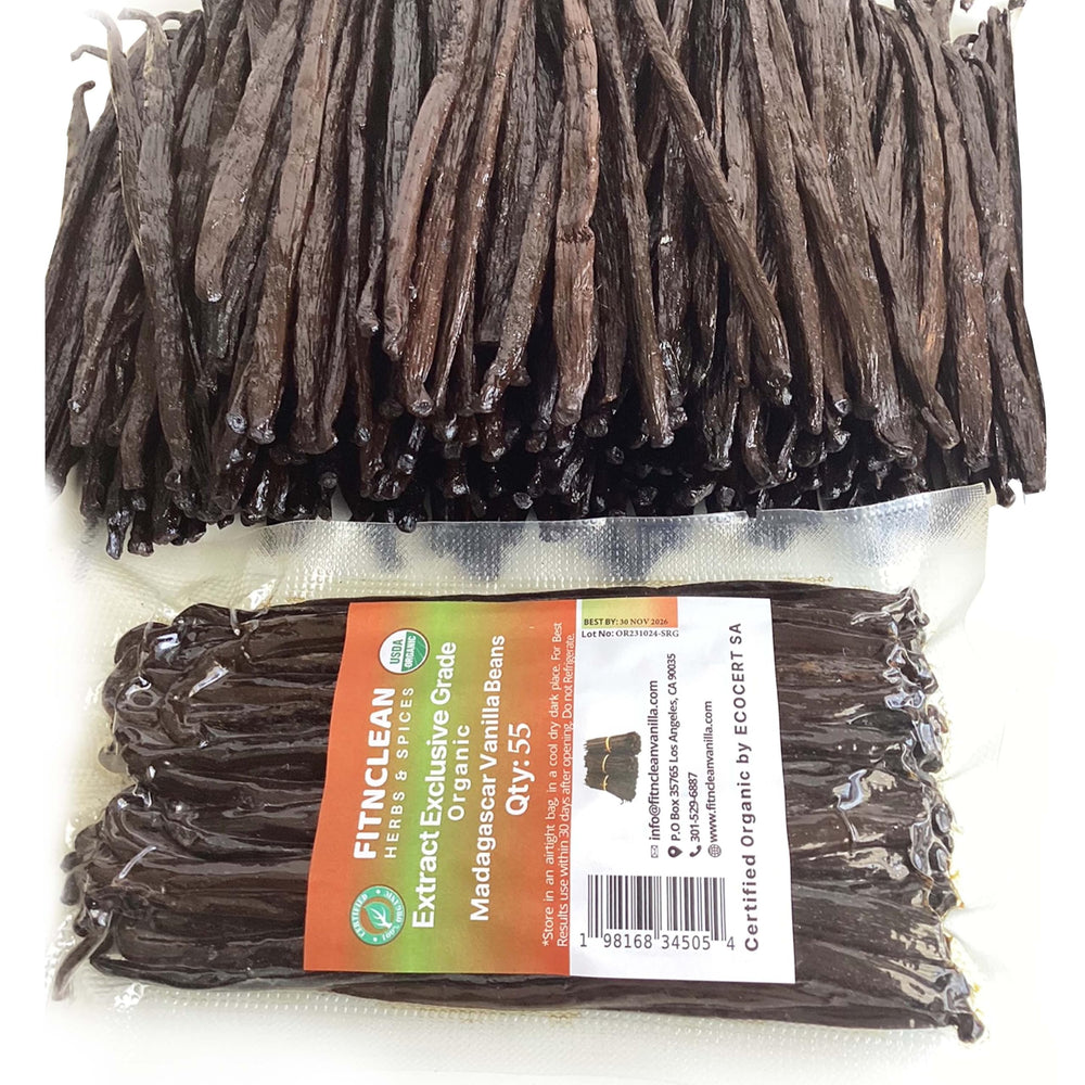 FITNCLEAN vanilla pods, 4-5 inch, showcased for homemade extract