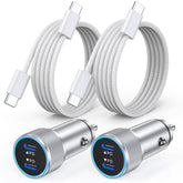 Fitequipment iPhone 16 car charger with dual-port design for two devices.