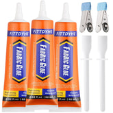 FITTDYHE fabric glue set with bottle and spreaders for precise bonding.