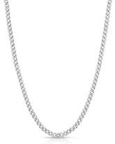 Fiusem 3.5mm silver chain for men close-up highlighting durable finish