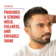 Man using Fix Your Lid gel for a polished, structured look.