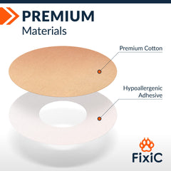Fixic Freestyle patch applied on skin demonstrates secure wear for activity.