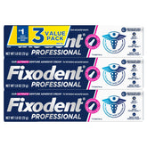 Fixodent Professional adhesive tube front showing strong all-day hold.