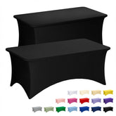 Fixwal black 6ft table cloth on a folding table for a sleek, professional look