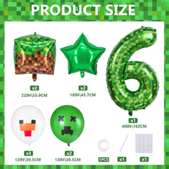 FJZEPIN green square pattern balloons add vibrant texture to mining themed parties.