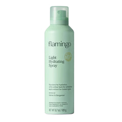 Flamingo light hydrating spray bottle delivers quick, non-greasy moisture for daily use.
