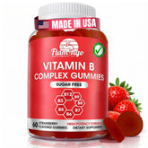Flamingo Supplements Sugar Free Vitamin B Complex bottle front shows vegan gummy option