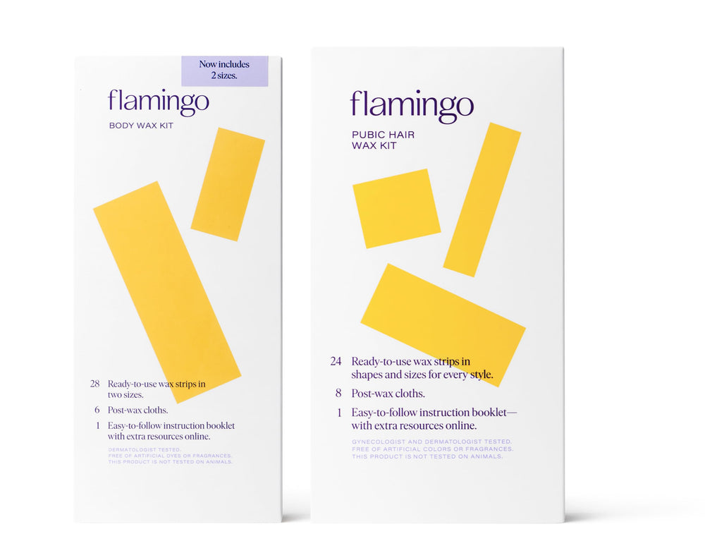 Flamingo Wax Kit body no-heat strips for easy at-home hair removal.