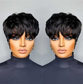 Flandi Pixie Cut Wig front view with natural layers for everyday wear