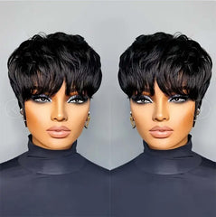 Flandi Pixie Cut Wig front view with natural layers for everyday wear
