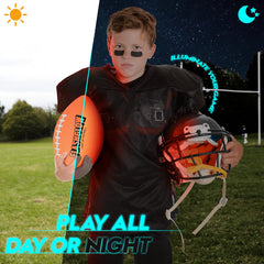 FlashGlow glow-in-the-dark football closeup showing durable materials