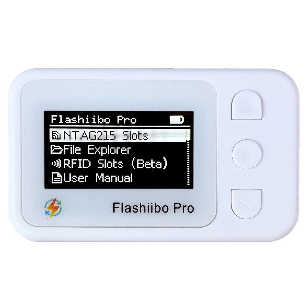 Flashiibo Pro NFC Emulator front view for portable Switch saves.