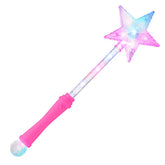 FlashingBlinkyLights pink Super Star Princess wand with crystal ball projects kaleidoscope light for magical moments.