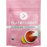 Flat Tummy Weekend Cleanse Tea cup steeping for bloating relief.