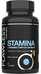 FLAWLESS FOR MEN Stamina vascular pump visuals imply increased blood flow and muscle fullness.