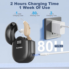 Flaygo hearing aids standby up to 80 hours for extended use