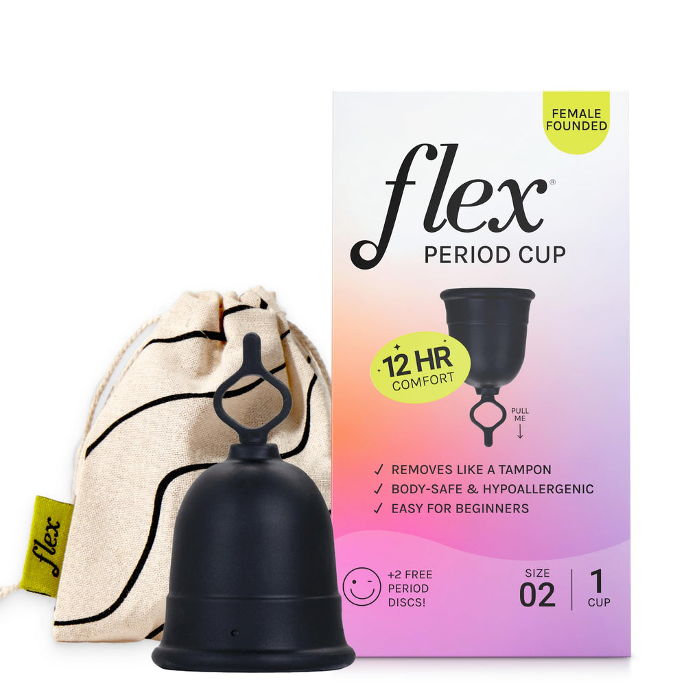 Flex Cup Starter Kit Size 02 front view shows clean reusable design for daily comfort.