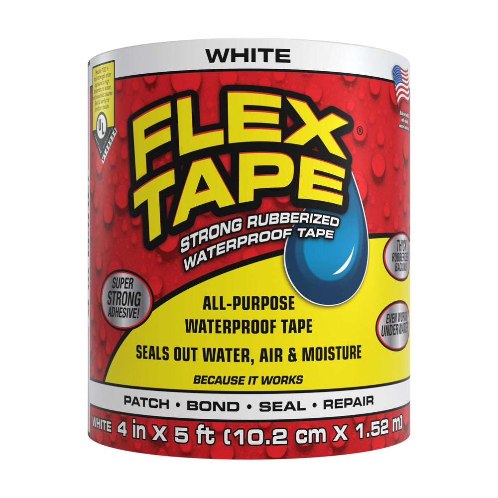 Flex Tape original thick rubberized tape applied over a leak for a strong patch.