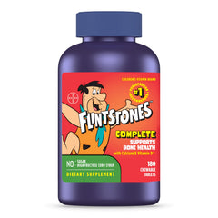 Flintstones Vitamins chewable kids multivitamin jar front helps daily nutrient intake with kid-friendly taste.