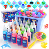 Flooyes Magic Elf kit shows molds and colors for creative play and DIY toys.
