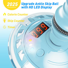Flooyes skip ball timer and calories display helps track activity during play.