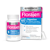 Florajen3 Digestion bottle front shows high potency probiotics for gut balance.