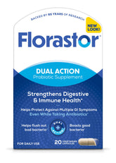 Florastor bottle front label for digestive support.