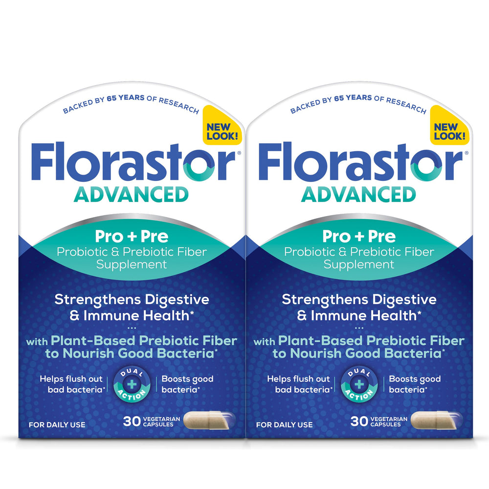 Florastor Select Pro+ bottle with capsules supporting daily digestive balance