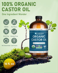 Florisan Hexane-Free Castor Oil bottle emphasizes purity for daily care.