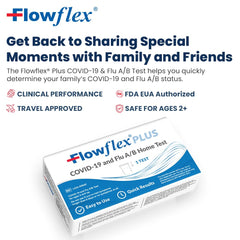 Flowflex Plus test cassette with clear result window for quick checks