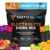 Fluid Tactical variety pack with nine flavors for on-the-go hydration.
