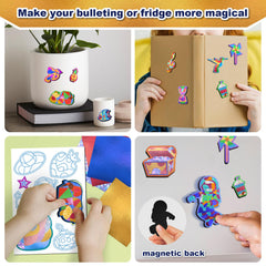 FLUXOJOY magnets and googly eyes add dimensional embellishments.