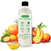 Fly Away Fruit Fly Liquid Lure bottle close-up highlighting attractive formula for quick capture.