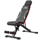 FlyBIRD adjustable weight bench with extended backrest for tall lifters.