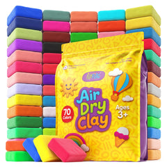 FlyFlag Air Dry Clay 70 colors pack enhances creativity with a vibrant palette for kids.