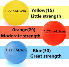 FMELAH blue resistance ball for firm grip training and forearm work.