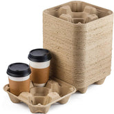 FMP Brands four-cup carrier trays securely hold four beverages during delivery.