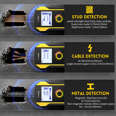 FNIRSI depth scan mode detects studs up to 1.5 inches deep.