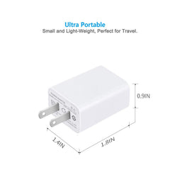FOBSUNLAND USB Wall Charger Compact Design fits tight outlets for home or office