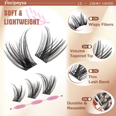 Focipeysa DIY lash extension at home for beginner friendly application.