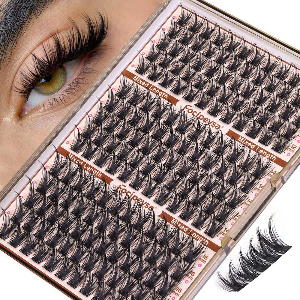 Focipeysa wispy lash clusters 12-16mm for a lightweight natural look.