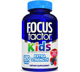 Focus Factor Kids extra strength chewables bottle with berry blast flavor for daily brain support.